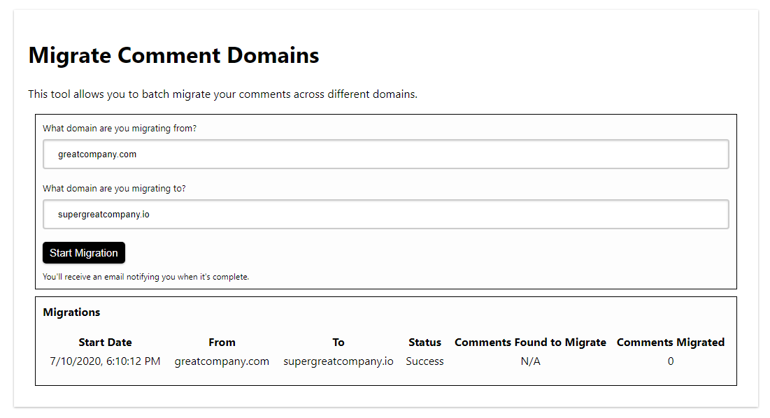 Domain Migration Tool Screenshot