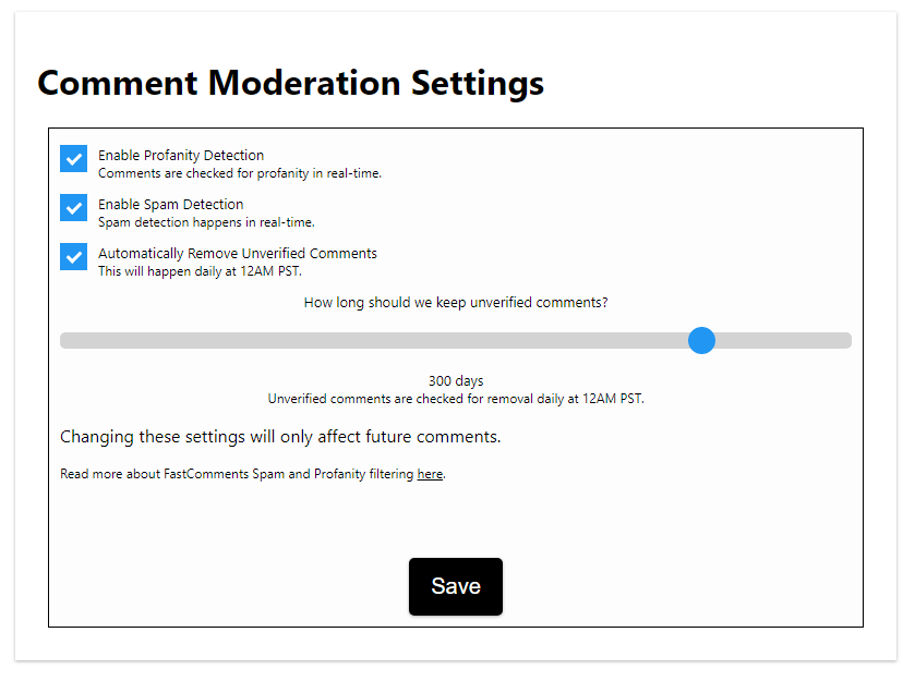 Comment Moderation UI