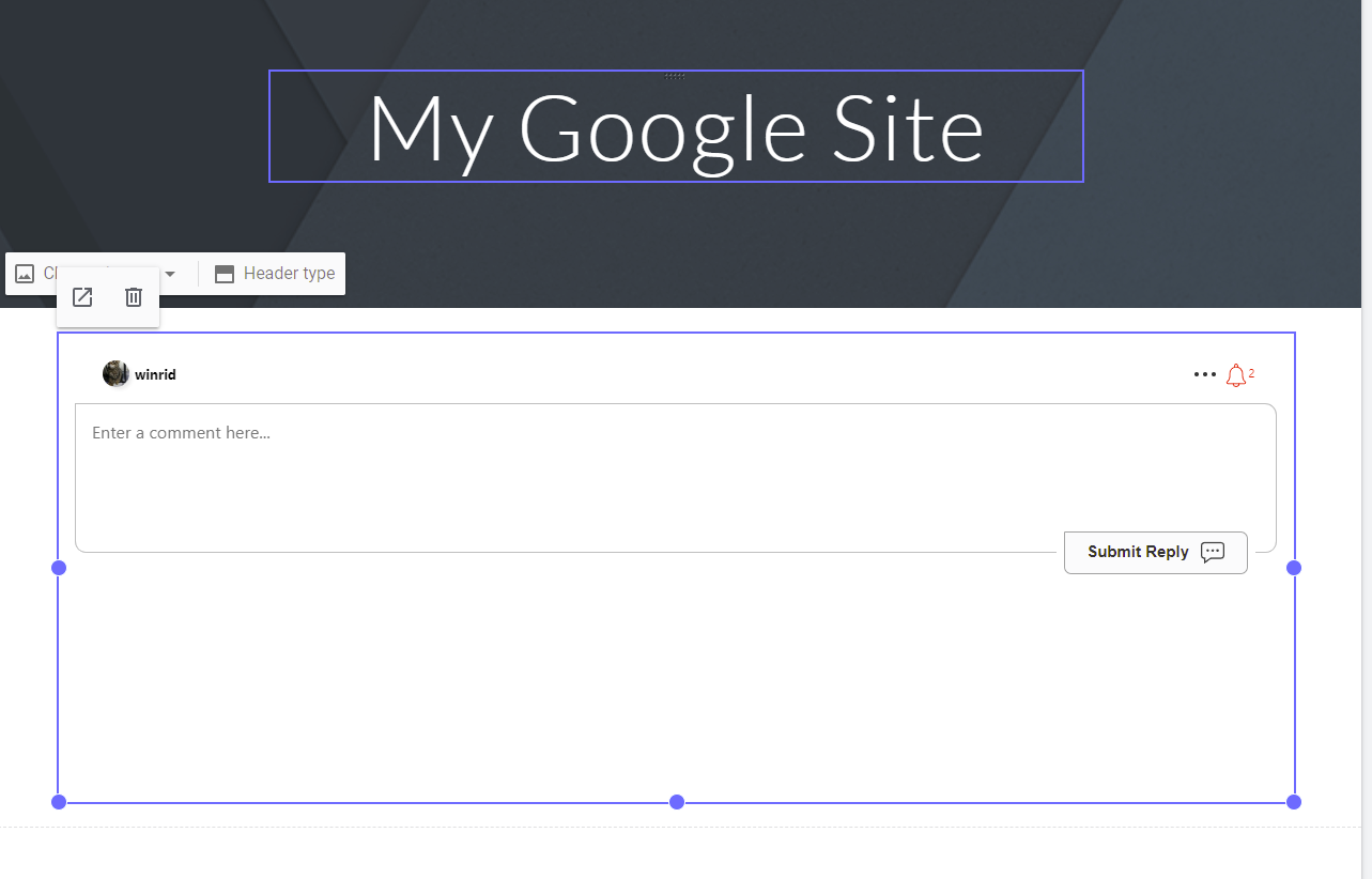 FastComments in Google Sites
